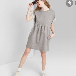 Wild fable- baby doll shirt dress rolled up sleeve